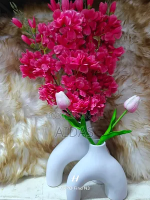 Artificial Flower With Vase – Home Office Decoration