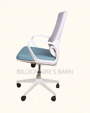 Durable White Ergonomic Mesh Office Chair | Swivel Base