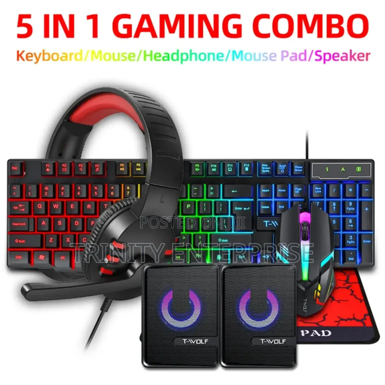 Keyboard With Mouse, Headset, Mouse Pad and Speakers
