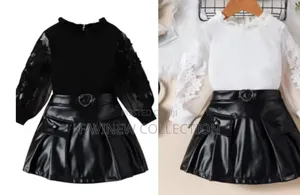 Girls Leather Skirt Set