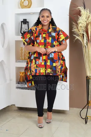 Stylish Turtleneck Ankara Plus Size Tops
