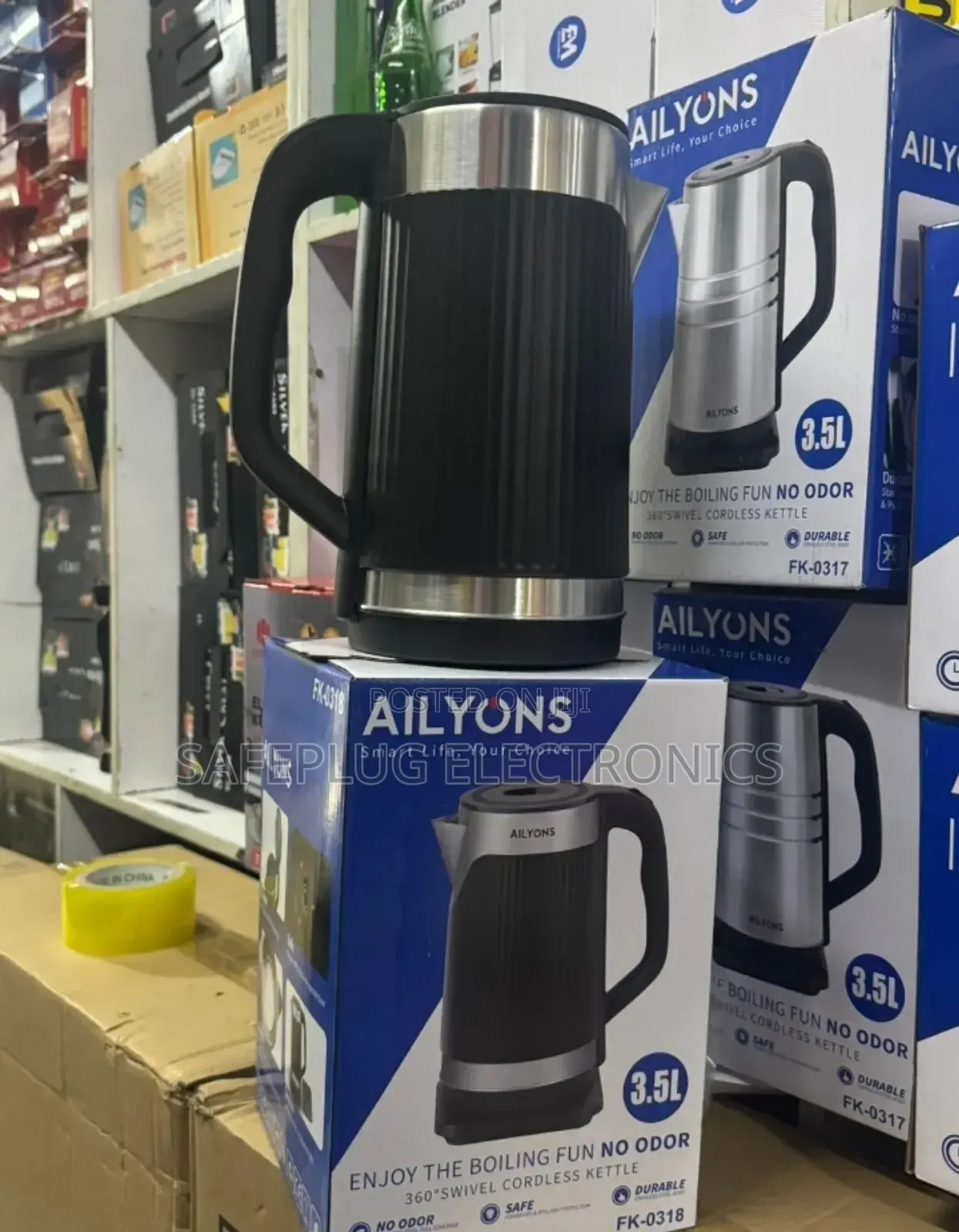 Ailyons 3.5ltrs Black Kettle