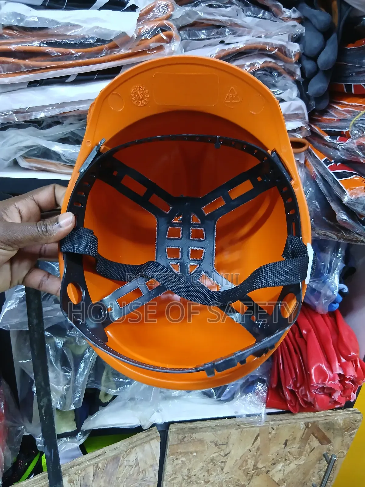 Orange Safety Approved Helmets