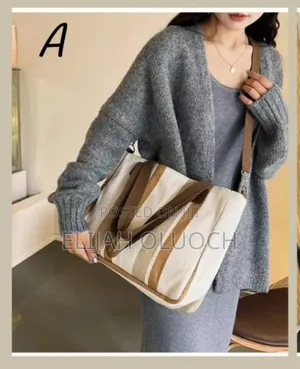 Colorful Vintage Striped Canvas Tote Bag