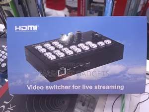 4 Channel Digital Video Switcher for Live Stream 2 Mic Line in Out