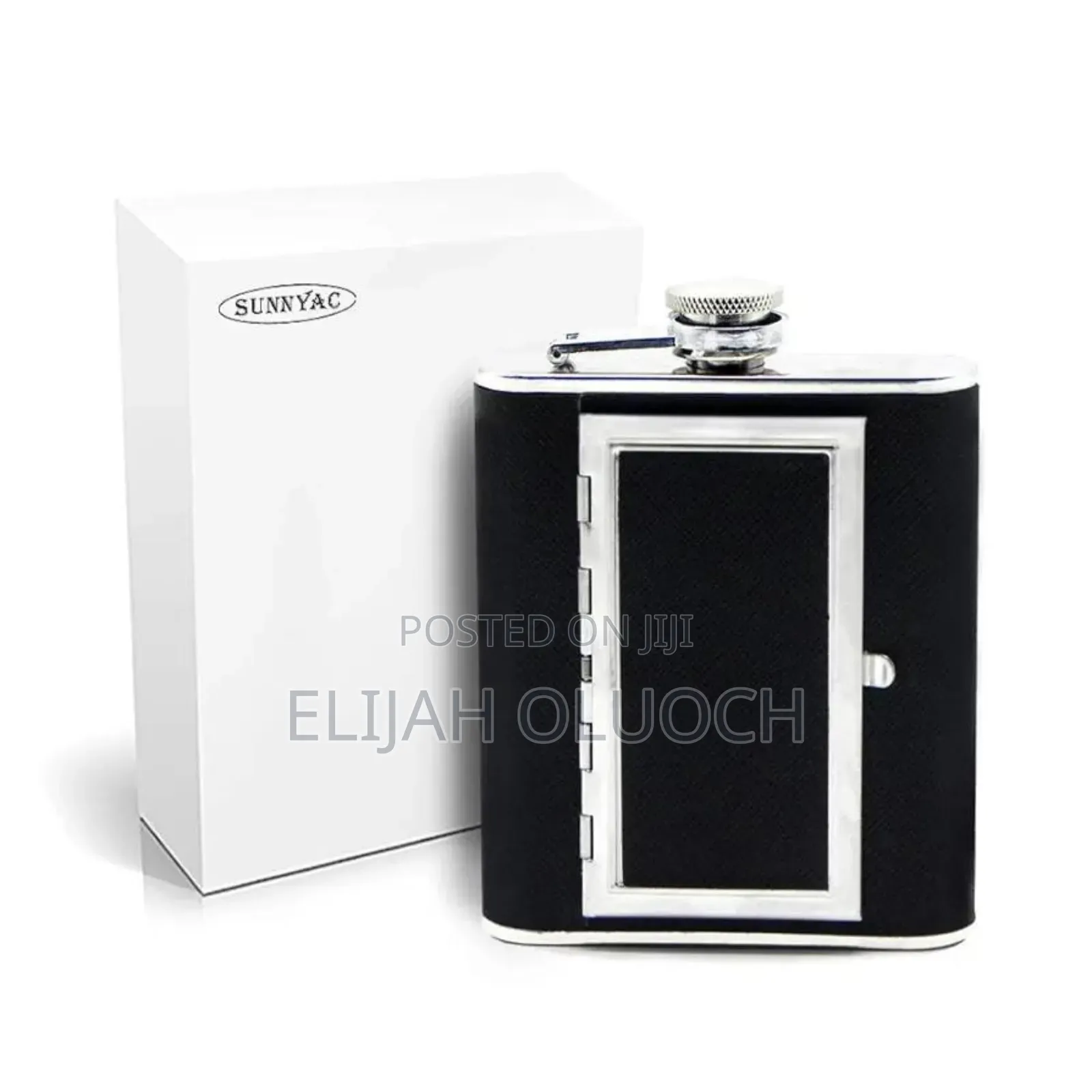Stainless Steel Hip Flask With a Hidden Cigarette Storage