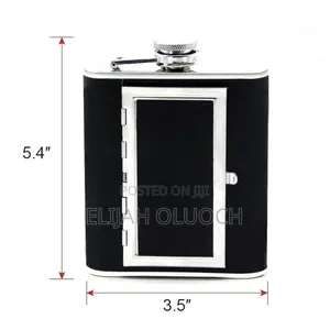 Stainless Steel Hip Flask With a Hidden Cigarette Storage