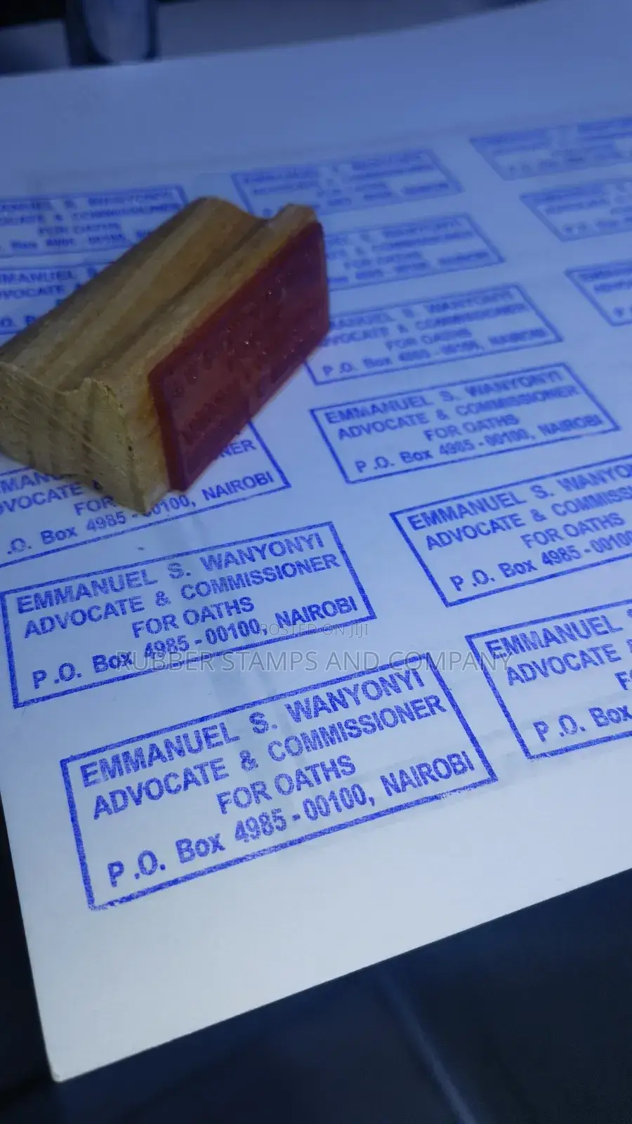 Wooden Rectangular Customized Company Rubber Stamp