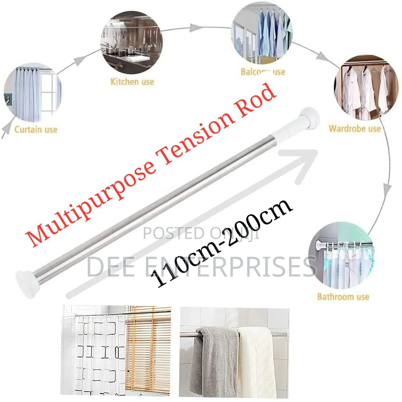 Multipurpose Extendable/Adjusstable Telescopic Rod