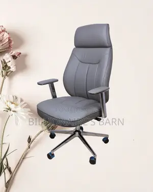 Grey Executive Leather Office Chair | Pro-Grade Nylon Castors