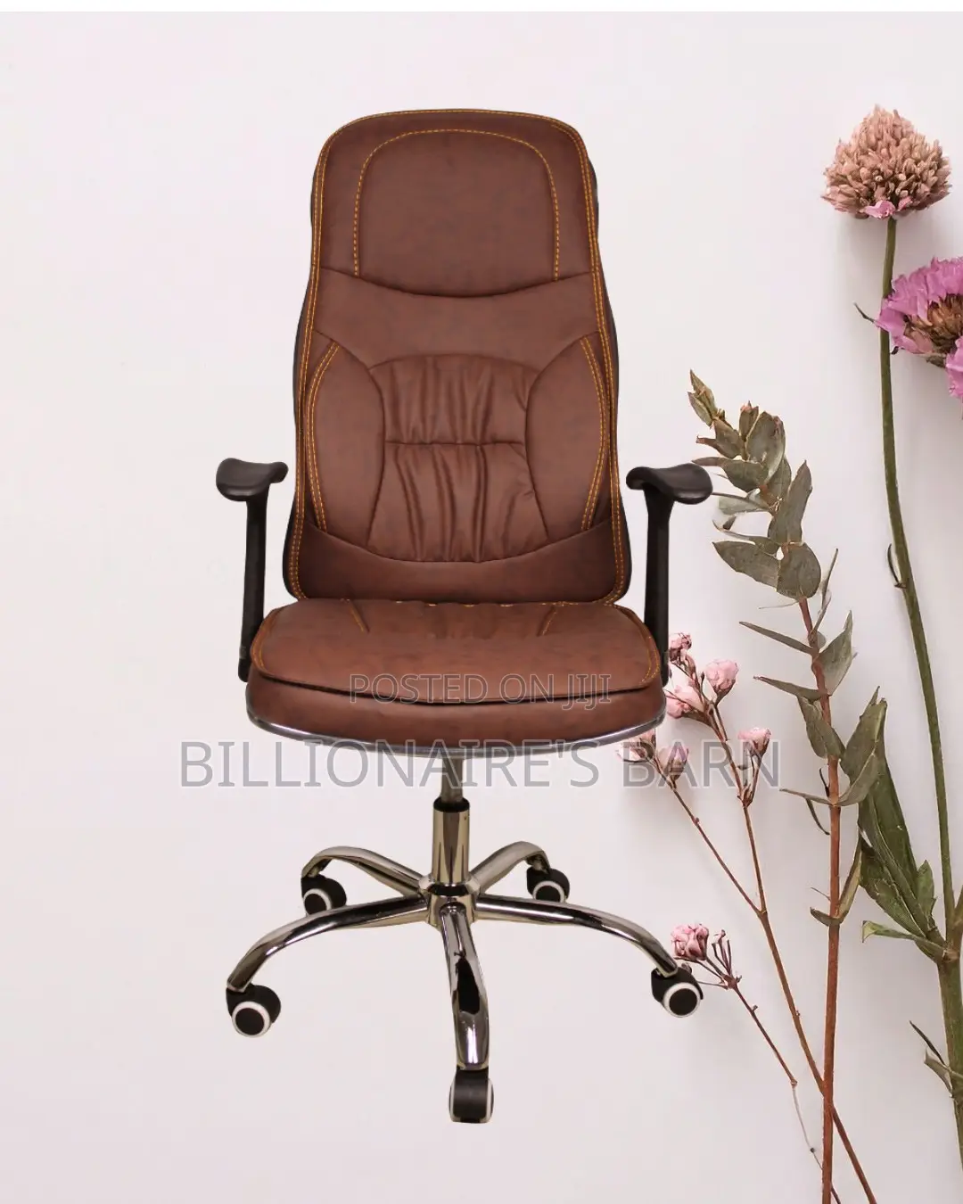 Ergonomic Executive Leather Chair — Headrest Support #287