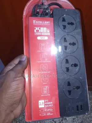 Original Excellent Extension Cable, Four Way 2500watts