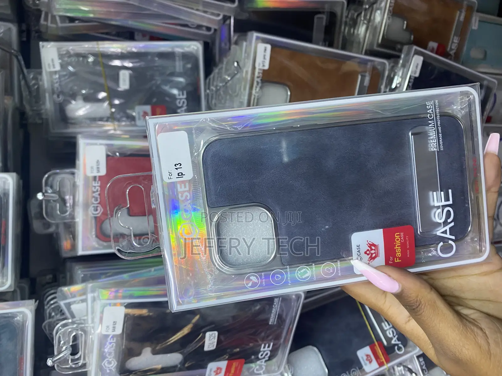 Berty iPhone 13 Leather Case Built-in Invisible Stand