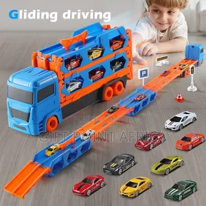 Mega Car Carrier Truck With Racing Cars For Kids