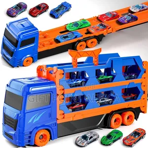 Mega Car Carrier Truck With Racing Cars For Kids