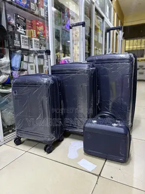Navy Blue 4 Inn1 Rubber Suitcase Set in Size 2/No 29