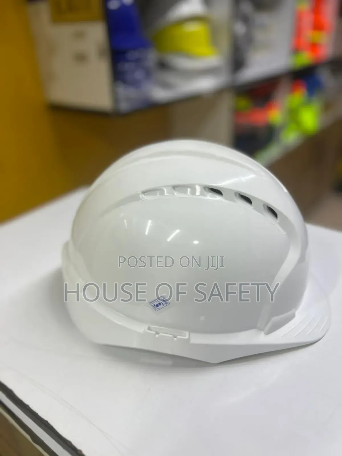 Adjustable White And Yellow Jsp Helmets