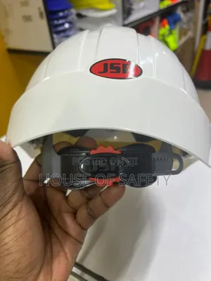 Adjustable White And Yellow Jsp Helmets