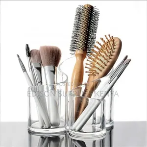 Makeup Brush Organizer With 3 Slots Clear Acrylic