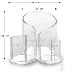 Makeup Brush Organizer With 3 Slots Clear Acrylic