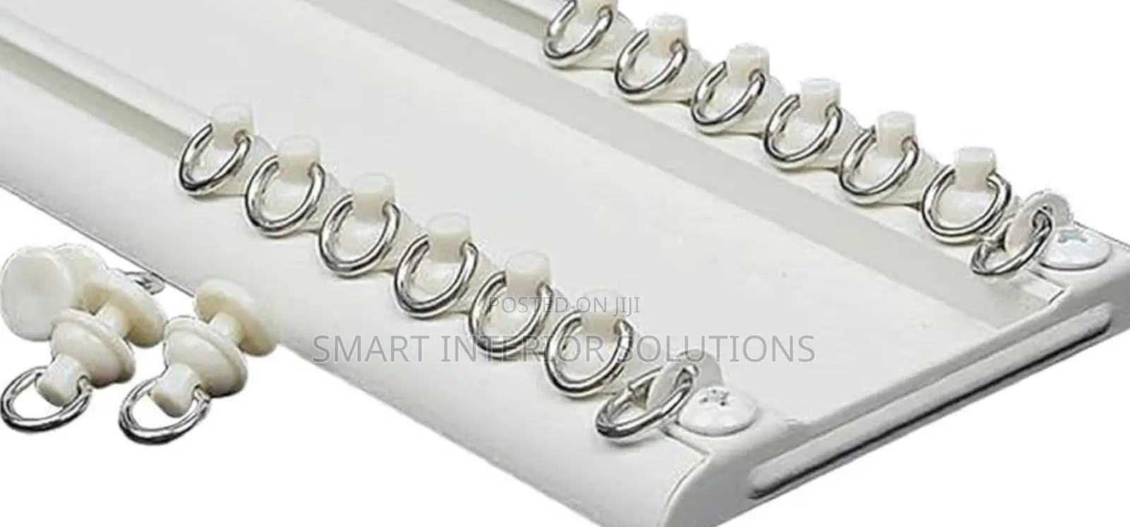 White Double Curtain Rail