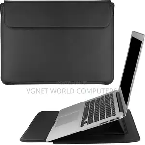 Macbook Leather Laptop Sleeve, a Built Stand ,Magnetic Closure.