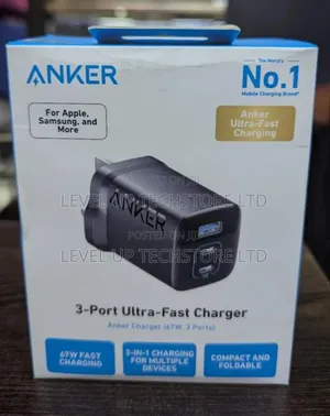 Anker 336 Charger – 67w 3-Port Usb-C and Usb-a (Uk Plug) – Black