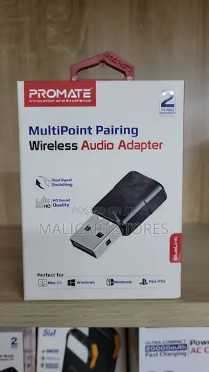 Promate Multipoint Pairing Bluetooth V5.0 Audio Adapter