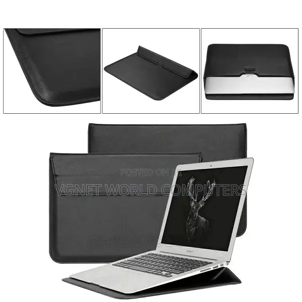 Macbook Leather Laptop Sleeve, a Built Stand ,Magnetic Closure.