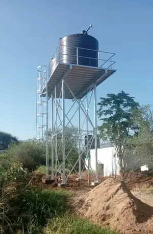 6m Heavy-Duty Steel Water Tower for Dual 20,000l Plastic Tanks.