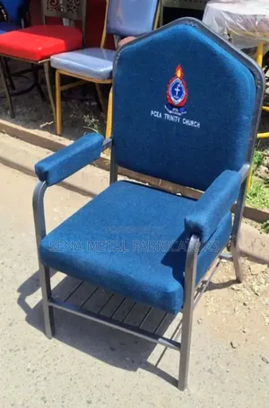 Navy Blue Church Chairs With Arms