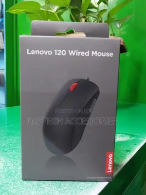 Lenovo 120 Wired Optical Mouse (1000 Dpi, Ambidextrous Design, Black)