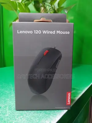 Lenovo 120 Wired Optical Mouse (1000 Dpi, Ambidextrous Design, Black)