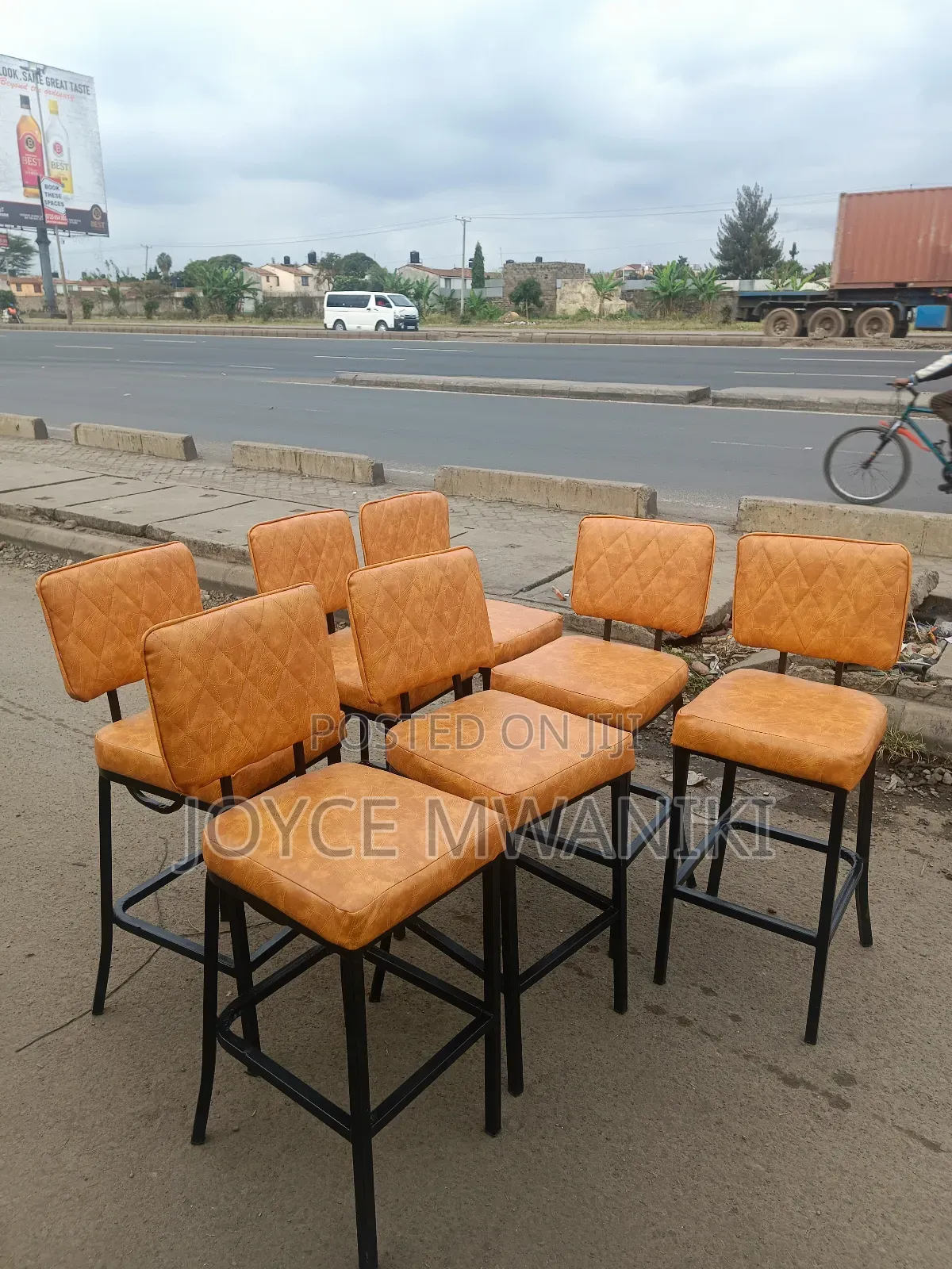 High Bar Chairs, Gold 