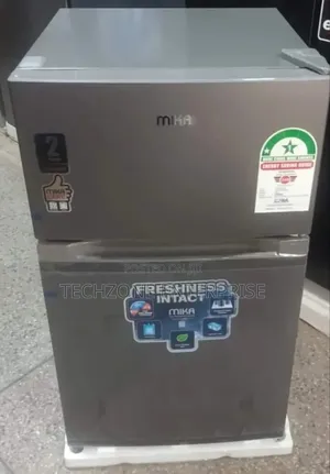 Mika Fridge 86l 2 Door Top Freezer Defrost Line Silver Dark Mrdcd86lsd