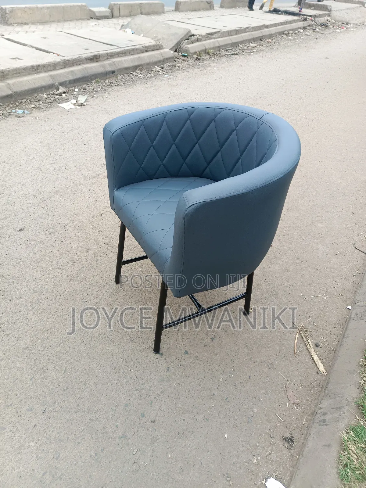 Grey Leather Styling Chair 