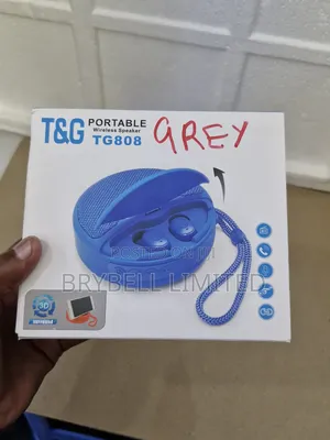 T G Portable Wireless Bluetooth Speakers, Gray, 1 Hr of Playtime