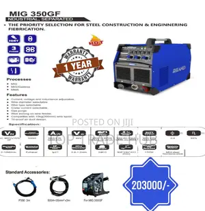 Heavy Duty Riland Mig 350gf – 350a, 220v, Mig/Mma Welder 3 Phase