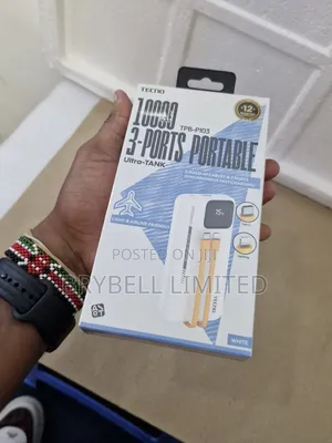 White Brand New Tecno 10,000mah Capacity