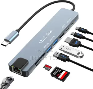 8-in-1 Usb C Hub, Type-C Multiport Adapter With Ethernet, 100w Pd, 