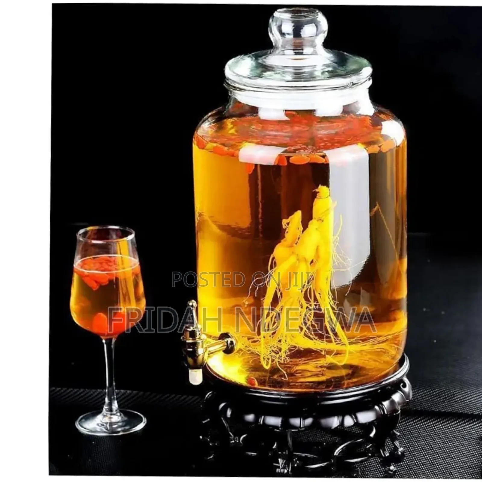*Glass Dispenser With Stand