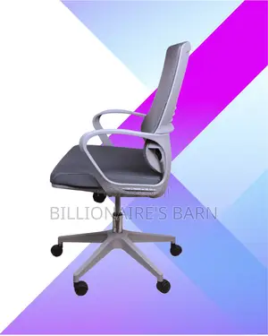 Modern Grey Ergonomic Mesh Office Chair | Padded Armrests