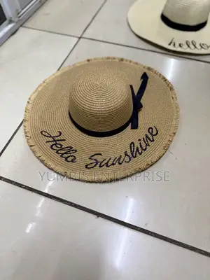 Hello Sunshine Beach Hats Summer Hats in Brown and Yellow at 800