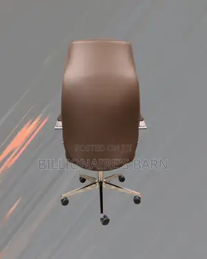 Brown Executive Leather Office Chair | Sleek Swivel Base