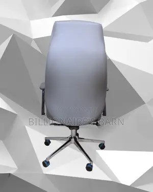 Durable Grey Executive Leather Office Chair | Steel Frame