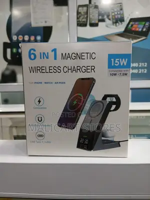 6-in-1 Wireless Charging Station Abs+Pc 15w