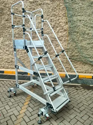 Aluminum Platform Ladder/Warehouse Steps on Wheels.