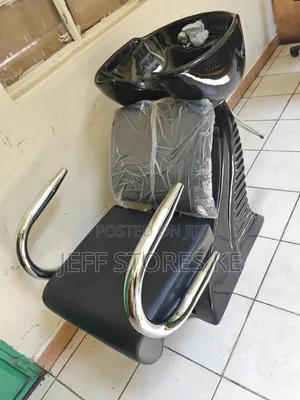 Black Fibre Chromed Salon/Barber Sink