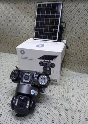 Triple Lens V380 Pro Outdoor PTZ CCTV Solar Powered