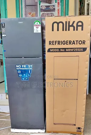 Mika Fridge, 2 Door Top Mount Freezer No Frost, 255l, Dark Silver
